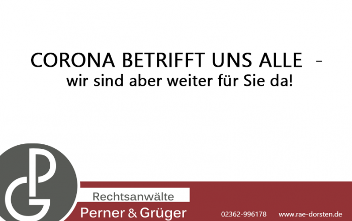 Rechtsanwalt in dorsten während Corona-Krise erreichbar